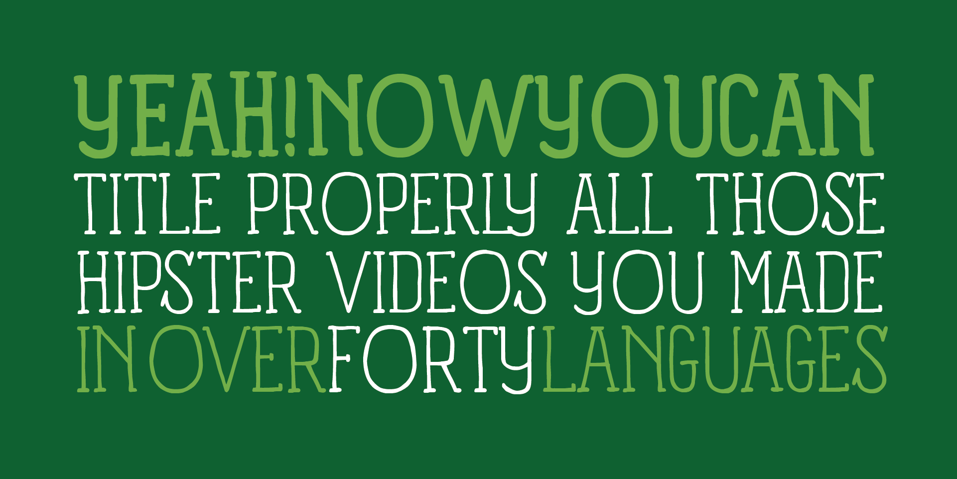 Panforte Serif green text